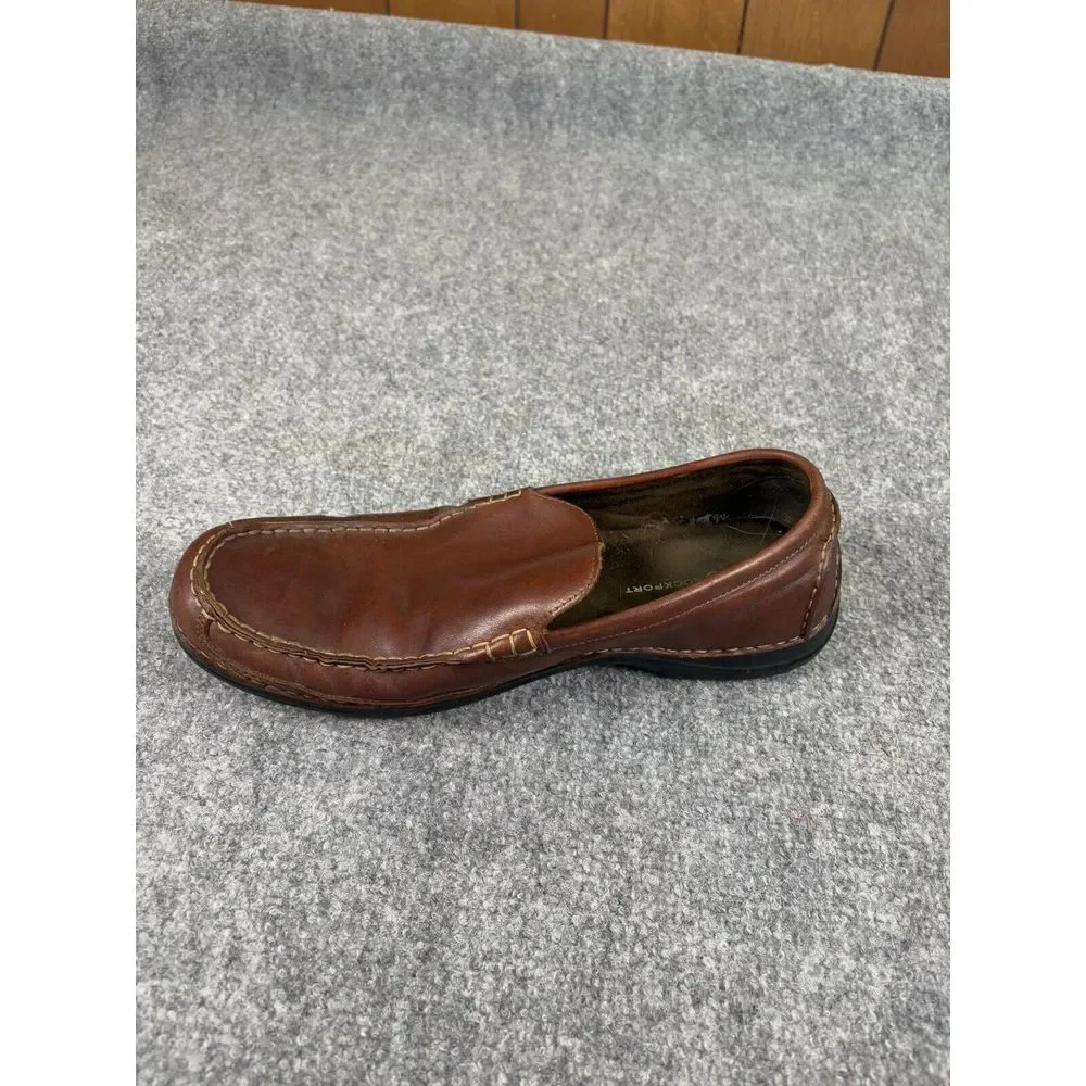 Rockport Shoes Mens 11.5M Brown Leather Driving Loafers Moccasins Preppy Classic